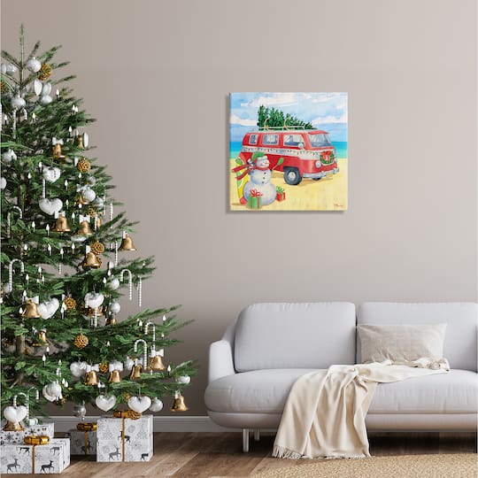 Stupell Industries Christmas Beach Nautical Van Canvas Wall Art